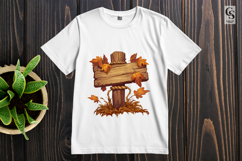 Rustic Autumn Wooden Sign Clipart PNG Product Image 2