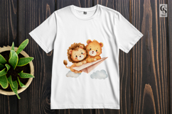 Cute Lion Paper Plane Clipart Sublimation PNG Product Image 2
