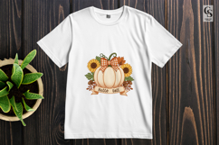 Hello Fall Thankful Pumpkin Clipart Sublimation PNG Product Image 2