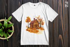 Autumn Farmhouse Cottage Clipart PNG Product Image 2