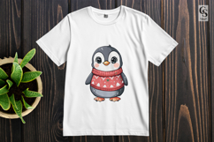 Cute Penguin in Sweater Kawaii Winter Clipart PNG Product Image 3