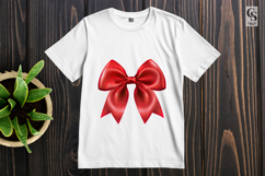 Red Satin Ribbon Bow Clipart Sublimation PNG Product Image 3