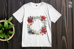 Anemone Floral Frame Clipart Sublimation PNG Product Image 3