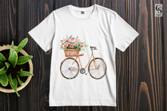 Vintage Bicycle with Flower Basket PNG Clipart Product Image 3