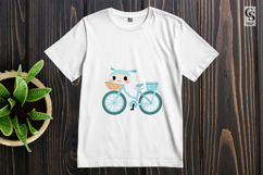 Kawaii Bicycle with Basket Clipart Sublimation PNG Product Image 3