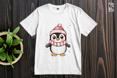 Cute Winter Penguin with Hat and Scarf Clipart PNG Product Image 3