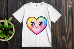 Cute Rainbow Heart Kawaii Clipart Sublimation PNG Product Image 3