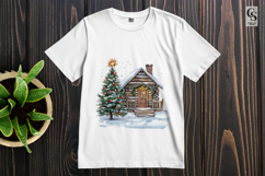 Snow Cabin &amp; Winter Truck Clipart Sublimation PNG Product Image 3