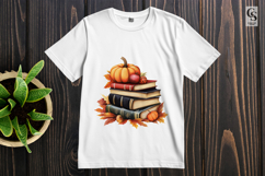 Autumn Pumpkin Book Stack Clipart PNG Product Image 2