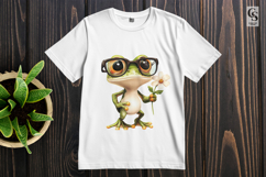 Frog Clipart with Glasses and Flower PNG Product Image 3