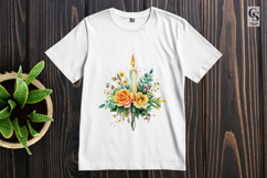 Floral Candle Clipart Sublimation PNG Product Image 3