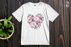 Romantic Floral Heart Wreath Clipart Sublimation PNG Product Image 2