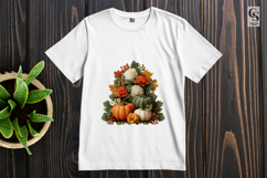 Fall Pumpkin Floral Arrangement Clipart PNG Product Image 2