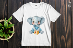 Cute Baby Elephant Clipart PNG Sublimation Product Image 3