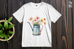 Watering Can with Flowers Clipart Sublimation PNG Product Image 2