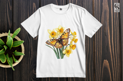 Yellow Butterfly Daffodil Clipart Sublimation PNG Product Image 3