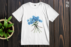 Blue Wildflower Bouquet Clipart PNG Product Image 3