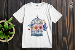 Floral Birdcage Watercolor Clipart Sublimation PNG Product Image 3