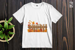 Autumn Wooden Fence Clipart Sublimation PNG Product Image 2