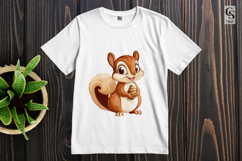 Cute Squirrel Clipart PNG Woodland Animal Illustration Product Image 2