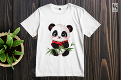 Cute Baby Panda with Scarf Clipart Sublimation PNG Product Image 2