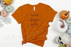 Halloween Themed Shirt Mockup Orange Bella Canvas 3001 Skull Product Image 1