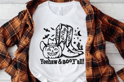Halloween Cowboy boots Pumpkin SVG Yeehaw Boo T-shirt Design Product Image 2