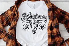 Western Skull Clipart SVG Rope Font Western Tshirt Design Product Image 5