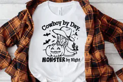 Pumpkin Cowboy boots Halloween T-shirt Design Monster Product Image 2