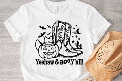 Halloween Cowboy boots Pumpkin SVG Yeehaw Boo T-shirt Design Product Image 3