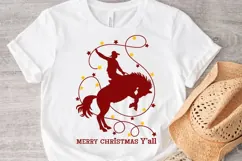 Cowboy Christmas Y’all SVG Print Western Holiday Wall Art Product Image 5