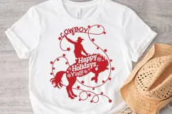 Cowboy Christmas SVG Merry Christmas Happy Holidays! Product Image 2