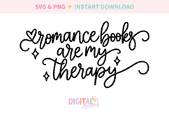 Romance Books Are My Therapy SVG PNG Product Image 2