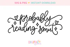 Probably Reading Smut SVG PNG Product Image 2