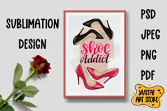 Fashion illustration with lettering "Shoes addict" sublim Product Image 2