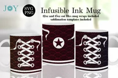 Infusible Ink Mug Cut File SVG - Shoes Lace Mug Design Product Image 1
