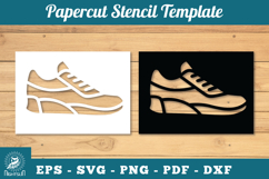 Shoes Papercut Stencil SVG Product Image 1