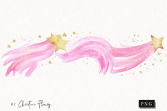 Pink Watercolor Shooting Star - Tooth Fairy PNG Product Image 1