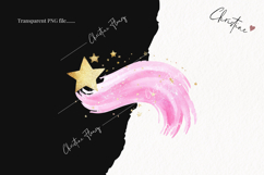 Pink Watercolor Shooting Star - Tooth Fairy PNG Product Image 2
