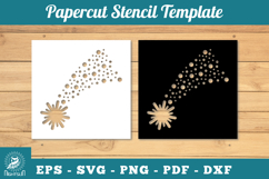Shooting Stars Papercut Stencil SVG Product Image 1