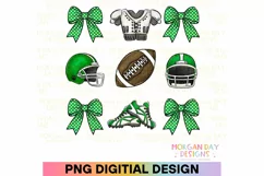 Coquette Football Preppy Bow PNG Sublimation Design Product Image 1