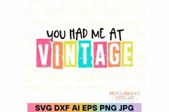You Had Me at Vintage SVG DXF PNG Cut File Product Image 1