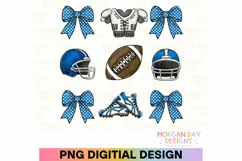 Coquette Football Preppy Bow PNG Sublimation Design Product Image 1