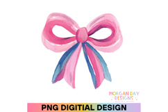 Coquette Pink Brushstroke Bow PNG Product Image 1