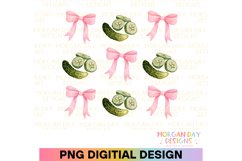 Coquette Pickles Pink Bow PNG Sublimation Design Product Image 1