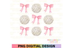 Coquette Volleyball Pink Bow PNG Sublimation Design Product Image 1