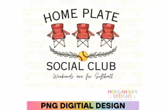 Home Plate Social Club Softball PNG Sublimation Desig Product Image 1