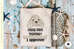 tote bag design with white poodle dog