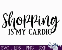 Farmhouse Funny Round Sign Svg, Shopping Is My Cardio Product Image 2