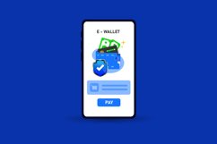 Shopping payment with mobile wallet illustration design vect Product Image 1